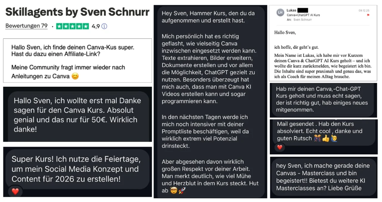 Kundenstimmen zur Canva Masterclass