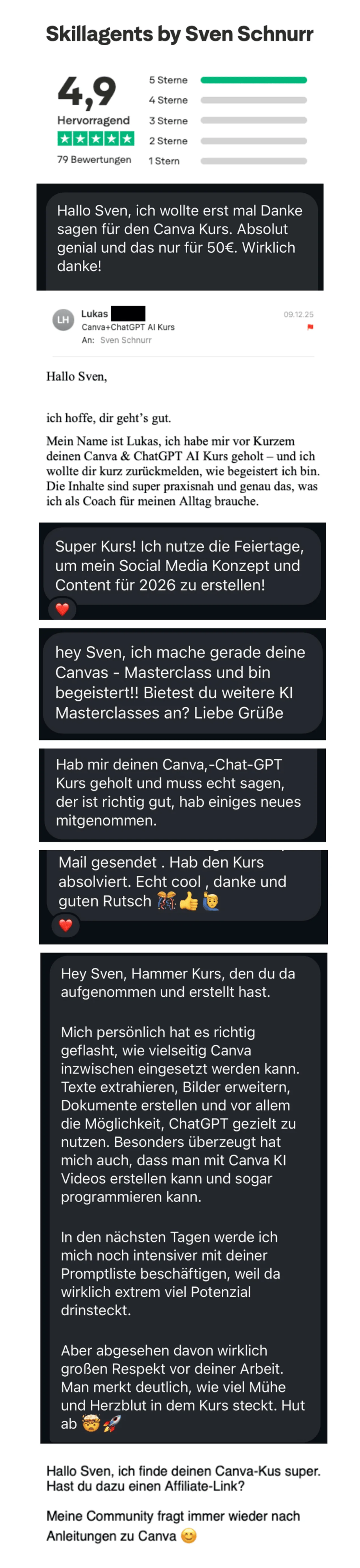 Kundenstimmen zur Canva Masterclass