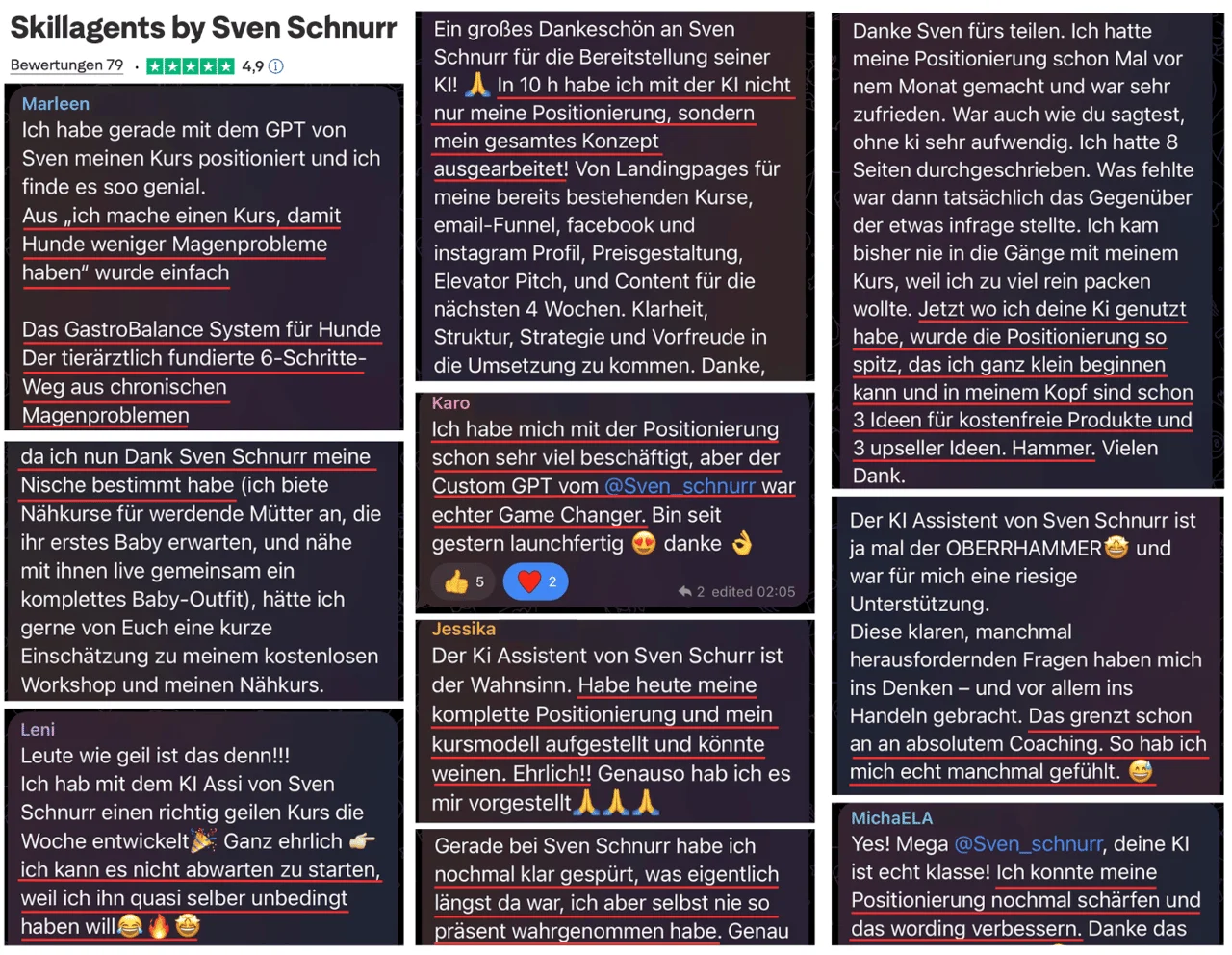 Kundenstimmen zur Kurspositionierung Masterclass