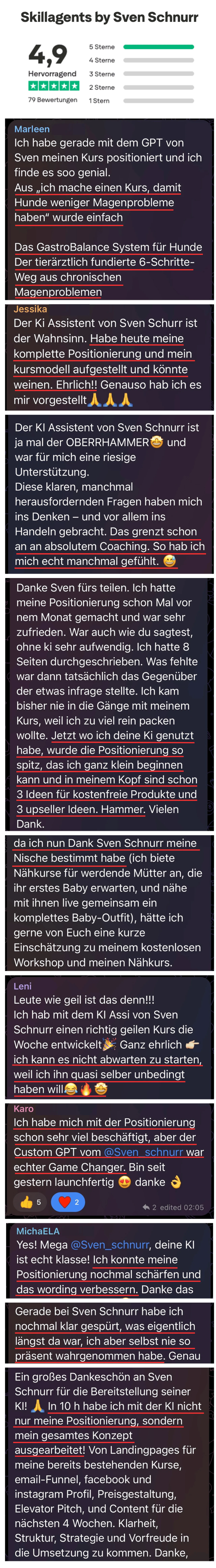 Kundenstimmen zur Kurspositionierung Masterclass